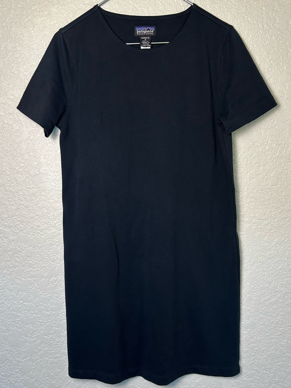 PATAGONIA Black Organic Cotton T-Shirt Dress Medium Minimalist Gorpcore LBD Casu